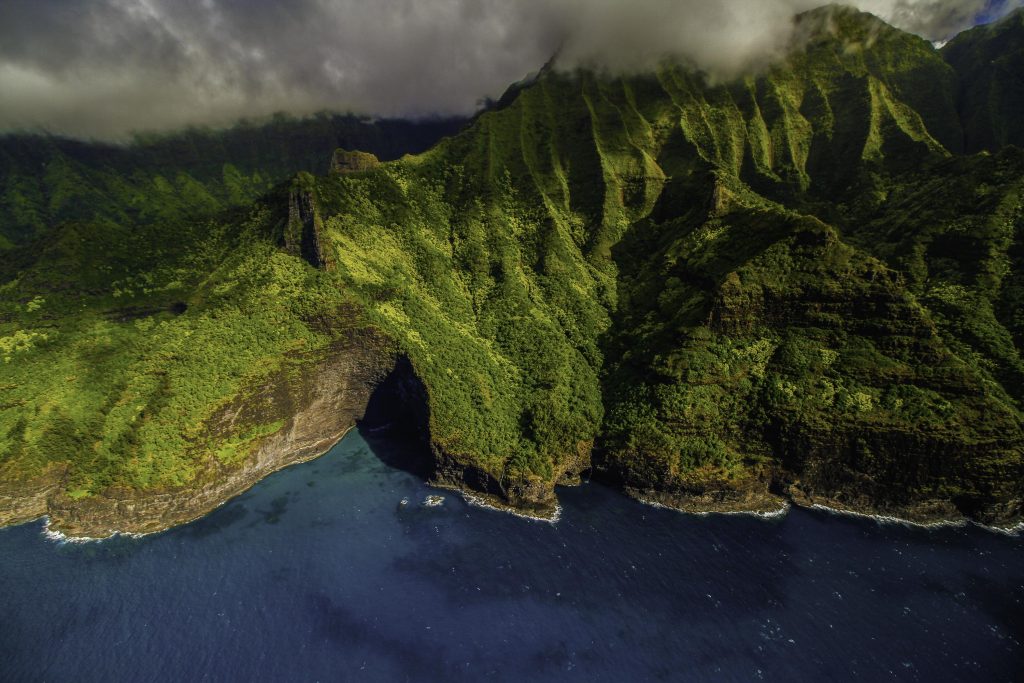 Die NaPali-Küste von Kauai, Hawaii, aus der Luft